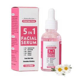 MIRCTIFIA 5 in 1 Vitamin C Serum For Face, 30ml, facial vitamin C essence, vitamin E, collagen and nicotinamide, facial moisturizing and firming essence