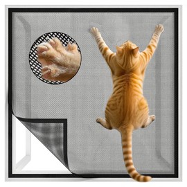 Kottwca Fly Screen Window Cat Safe, Fly Screen No Drilling Window, 100 x 130 cm, Safe Against Cats and Insects, Easy Installation, Cat Window Protection for All Windows, Skylights