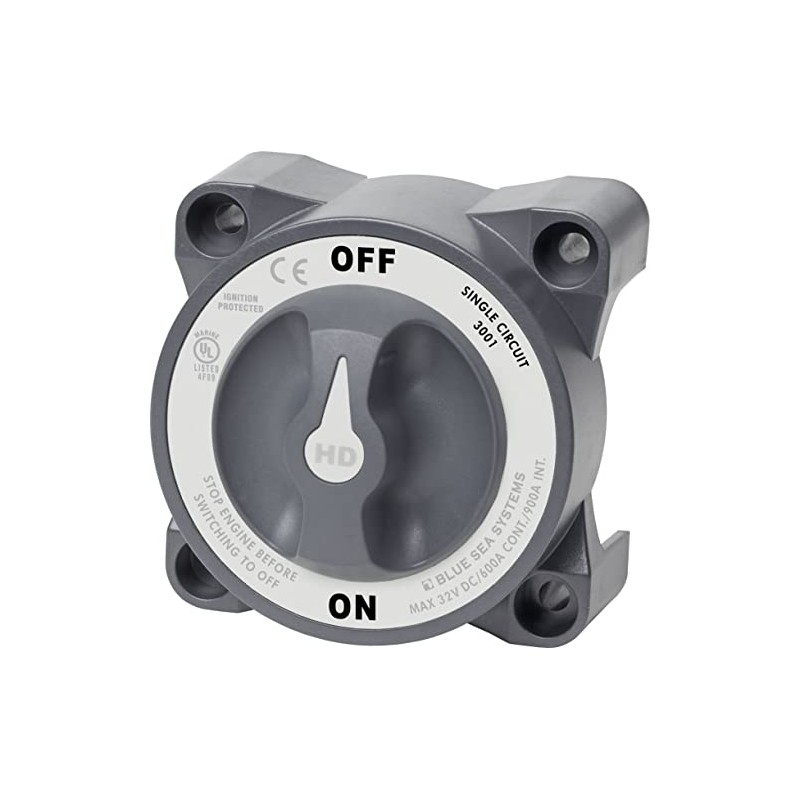 Blue Sea - 3001B-BSS - Switch Heavy Duty Battery W/AFD