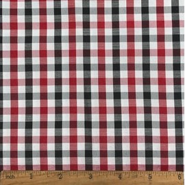1/4" Red Black White Gingham Fabric Light Weight Polyecotton for Summer Dress and DIY Christmas Craft Sewing Width 57" Cut by The Yard