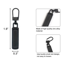 Deshionew 4 PCS Spare Zipper Pulls Removable Metal Zipper Pulls Zipper Replacement for Luggage, Purses, Backpacks, Clothes, Handbags (Black)