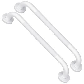 2 Pack 16 Inch Oil Rubbed White Shower Grab Bars w/Anti-Slip knurled Grip, iMomwee Stainless Steel Wall Mount Bathroom Safety Balance Handrail, Handicap Elderly Senior Assist Textured Grab Bar Handle