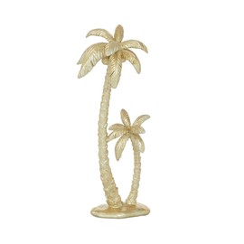 Deco 79 Polyresin Tree Decorative Sculpture Palm Home Decor Statue, Accent Figurine 15" x 5" x 16", Gold