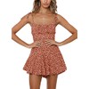 Jeanewpole1 Womens Floral Wide Leg Rompers Spaghetti Strap Tie Ruffle