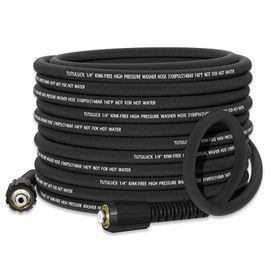 TUTULUCK Super Flexible Pressure Washer Hose 50 FT, Black 1/4'' Kink Resistant High Power Washer Hose 3100 PSI Replacement for Gas and Electric Pressure Washers
