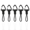 Space fire Paracord Strap Carabiner Camping Outdoor (5 Black, Short)