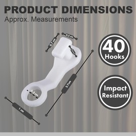 Plastic Curtain Glider Hooks Pack of 40 - Curtain Track Gliders, Rails, White Fittings, Swish Spares, Rings for Caravan Curtain Hooks, Drapes