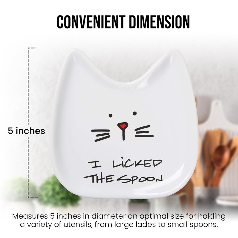 Pavilion Gift Company 37114 I Licked Ceramic Cat Spoon Rest,