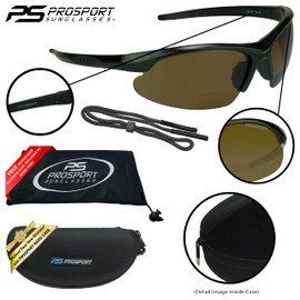 proSPORT Polarized Bifocal Sunglass Reader Amber Lens +1.50 Men and Women. Anti Glare Impact Resistant Polycarbonate Lenses. Zipper Hard Case & Retainer
