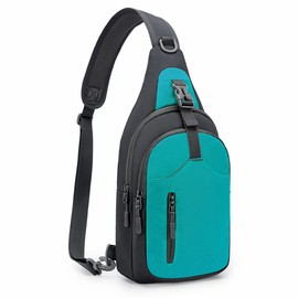 REETEE Lightweight Chest Bag Sling Shoulder Backpacks, Chest Bag Men's with Adjustable Shoulder Strap, Shoulder Bag Crossbody Bag Backpack for Outdoor Sports, Cycling, Dog Hiking, Blue sea, leisure