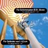 com-four® Parasol Holder Made of Galvanised Steel, Adjustable Umbrella Attachment