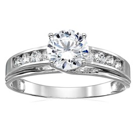 Size - 8 - Solid 925 Sterling Silver Engagement Ring Solitaire Round CZ Cubic Zirconia 1.5ct