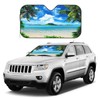 Windshield Sun Shade Beach Palm Tree Blue Ocean Car Front