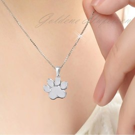 Goldene Hufeisen Mini Paw Pendant with Chain 925 Sterling Silver Paw, Sterling Silver, No Gemstone