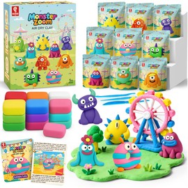 BEIREG Monster Zoom Air Dry Clay Kit - 10 Monster Characters DIY Modeling Magic Clay, Ultra Light Soft & Safe Non-Toxic with Tutorials & Tools, Creative Arts Crafts Gift for Kids Ages 3-12 Party Favor