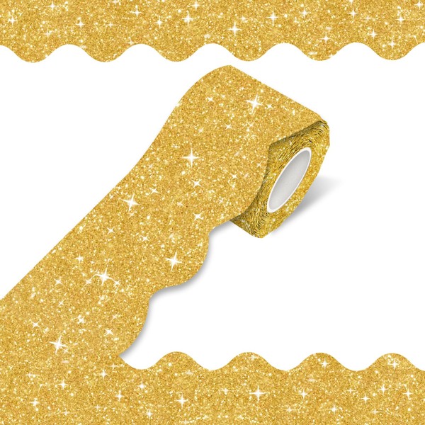 70Ft Shine Scalloped Bulletin Board Border- Gold Bulletin Board Border,
