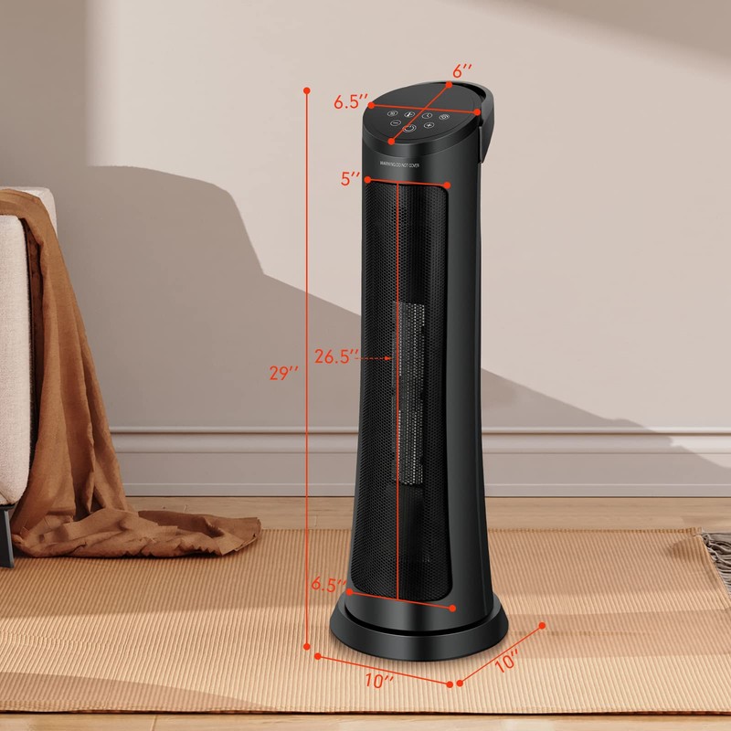 PETSITE Space Heater, 1500W PTC Ceramic Electric Heater with Thermostat,