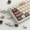 TYRIXKI PBT Keycaps 141 Keys Coffee Cat Keycaps Dye-Sublimation Cute