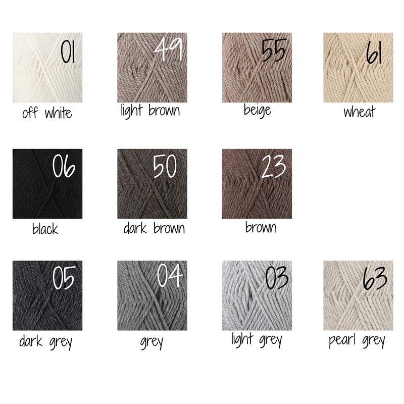 100% Wool Worsted Alaska 4 - Medium Aran - 450g