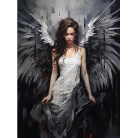 5D Diamond Art Painting Kits by Number for Adults Fallen Angel Girl Diamond Art Painting Full Round Drill Crystal Rhinestone Embroidery Craft Kits for Home Wall Decor Kits 30x40cm