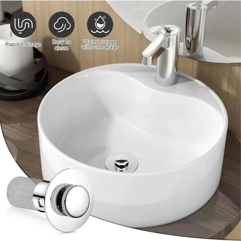 2x Bathroom Sink Stopper Hair Catcher Bathroom Pop Up Sink