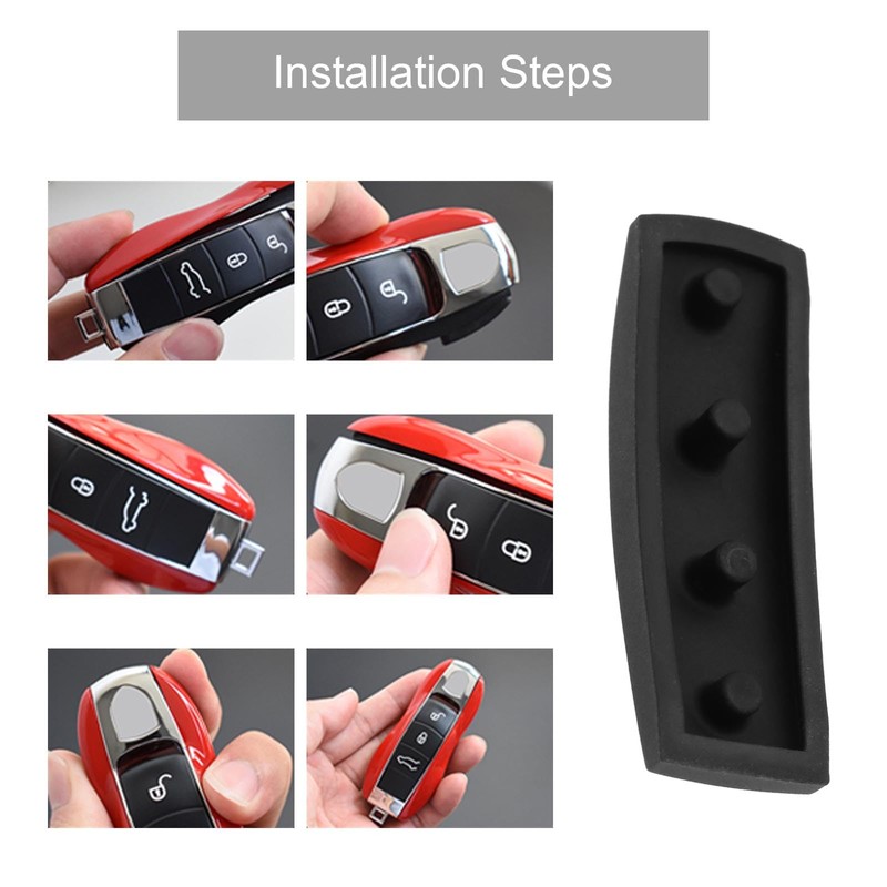 EMSea Car 3-Button Remote Key Rubber Pad, Compatible with Panamera,