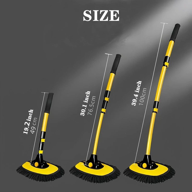 MVEQRRN Upgrade Car Wash Brush Mop with Long Handle,Microfiber Mitt