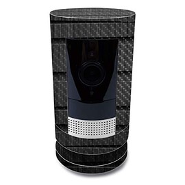 MightySkins Carbon Fiber Skin for Ring Stick Up Cam Battery - Carved Wood | Protective, Durable Textured Carbon Fiber Finish | Easy to Apply, Remove, and Change Styles | Made in The USA