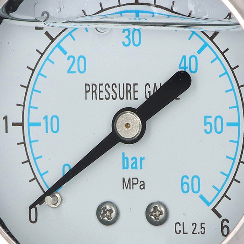 Pressure Gauge Stainless Steel Vibration Resistant Oil Manometer 1/4in NPT
