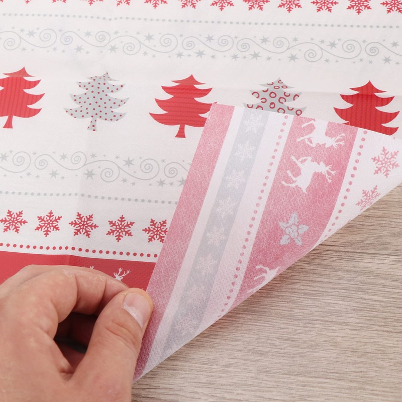 com-four® 4 x Tablecloths with Christmas Motif - Wipe Clean