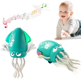 MAOLYOZ Interactive Dancing Octopus Toy for Baby – Light-Up Musical Baby Crawler, Tummy Time Toys, Music Sensory Birthday Gifts for Kids (Green)