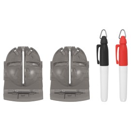 PATIKIL Golf Ball Line Marker Tool, 1 Set Golf Ball Alignment Marking Tool Golf Ball Liner with Line Marker Stencil with 2 Color Marker Pens for Putting Ball Marker, Black