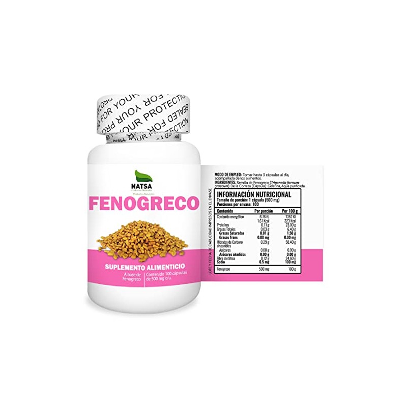 Fenogreco 100 cápsulas, calidad Premium