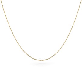 Diamond Cut Cable Link Chain 2 mm Thin 20 Gauge For Women 14k Gold Plated 925 Sterling Silver Made In Italy 18 Inch