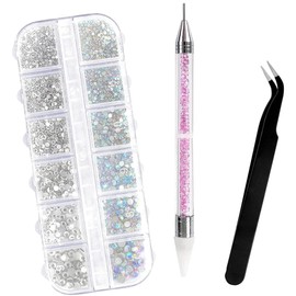 VERALY.MX 1500 Diamantes Decoracion Uñas kit Completo Pinzas Herramienta Aplicador Cristales Manicura Uñas Brillantes Boligrafo Selector Nail Art Paquete Accesorios Decoracion