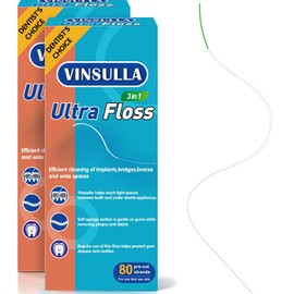Super Floss for Braces,Pre-Cut Strands with Threader & Spongy Floss | Expanding Spongy Floss for Bridges, Implants & Retainers, Floss for Tight Teeth, PFAS & PTFE-Free,160 Count（Pack of 2）
