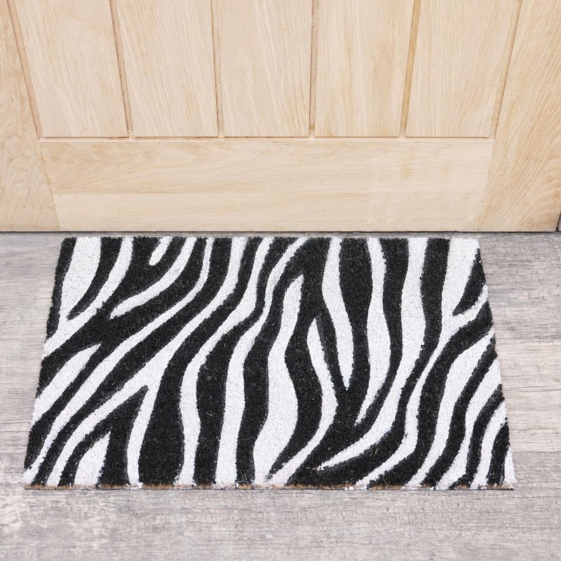 Melody Maison Zebra Print Coir Door Mat