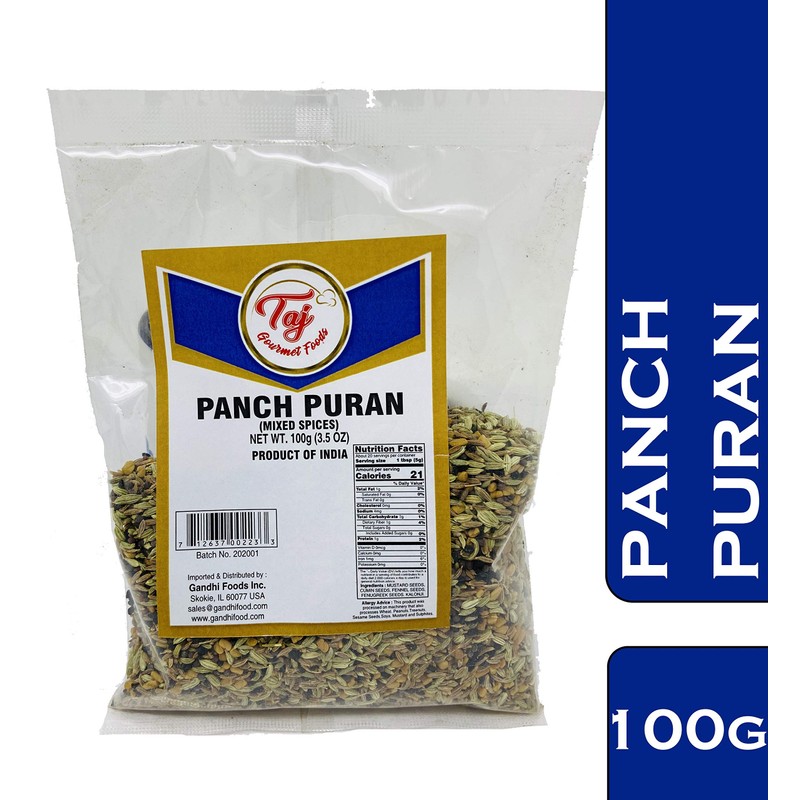 TAJ Premium Indian Panch Puran (5 Spice Blend), (3.5 Ounce)