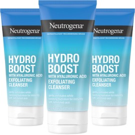 NEUTRÓGENA | Limpiador Exfoliante Hydro Boost | Textura en Gel | Exfolia células muertas y Suaviza la piel | Sensación Refrescante | Enriquecido con Ácido Hialurónico | 88Ml