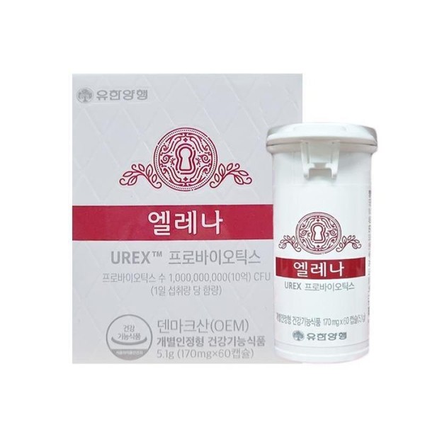 Yuhan Corporation Elena UREX Probiotics 170mg x 60 Capsules 1
