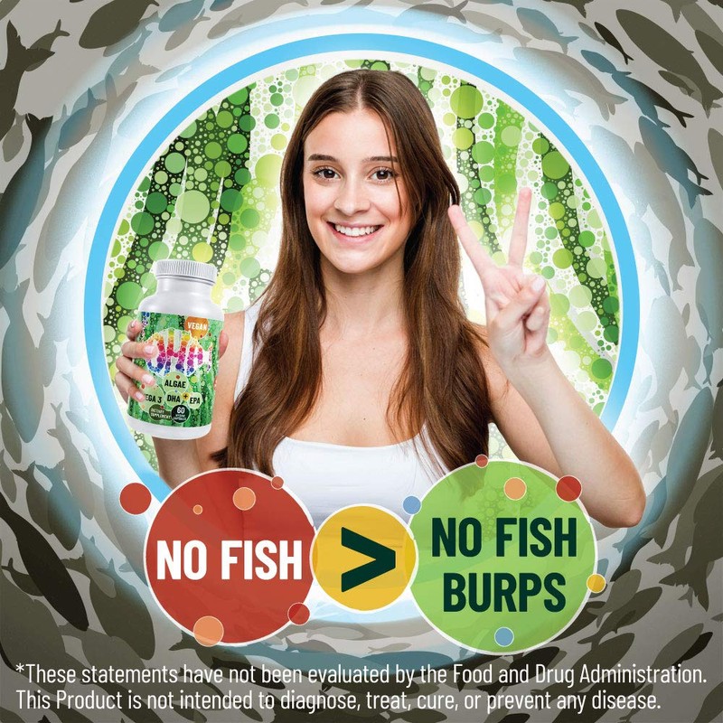 Vegan Omega 3 Algae Oil with DHA EPA The Fish-Less