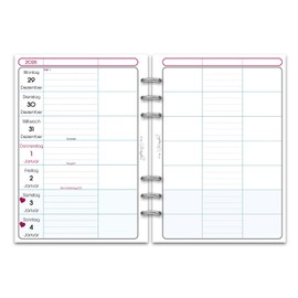 SinnWunder® Premium Calendar Inserts 2026 - Family Calendar - 1 Week 2 Pages - Size DIN A5 - Filofax Perforation