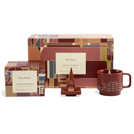 Tea Forte Frank Lloyd Wright Gift Set with Cafe Cup, Tea Tray and 10 Handcrafted Pyramid Tea Infuser Bags