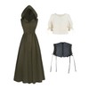 Nuoqi - Vestido renacentista para mujer, disfraz medieval de pirata,