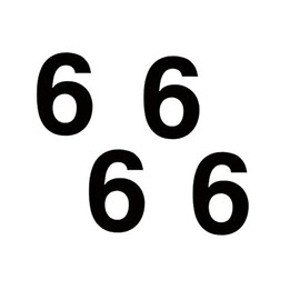 Merriway BH04434 Vinyl Stick on Wheelie Bin Box Crate Numbers, 50 mm (2 Inch) Number 6 - Black, Pack of 4