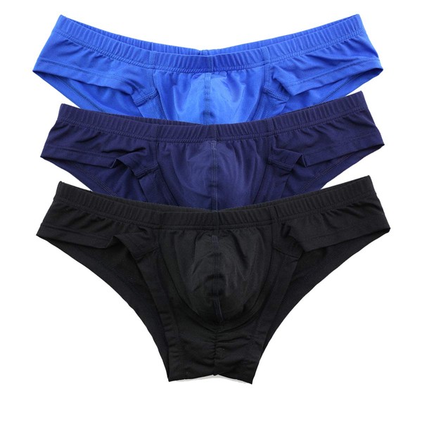 YFD Mini boxer Briefs Sexy Bikinis Sous-vêtement en maille respirante Performance Bulge Supporter Sous-short, Zcolor-3 pièces, M