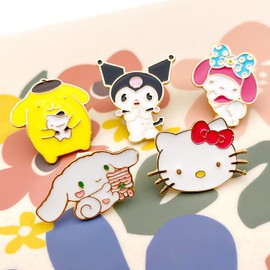 GUANKE 8PCS Cute Kitty Cat Style Pin Cartoon Brooch Kitten Charm Enamel Lapel Pin Backpack Exquisite Girl Gifts (Style 1), Metal