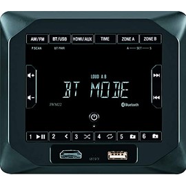 Jensen JWM22 2-Speaker Zones AM/FM/BT/HDMI/AUX Cube Wall Mount Stereo, Speaker Output 4X 6 Watt, 30 Station Presets (18FM/12AM), Receives Bluetooth Audio and Controls (Renewed)