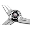 Up_Gear_Performance Universal 350MM 6-Hole Class Dark Wood Grip Chrome 3-Spoke