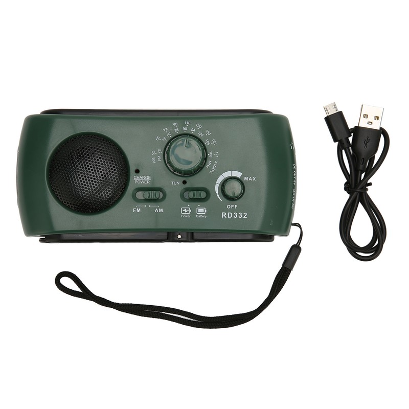 Solar Hand Crank Radio Multifunction Rechargeable Emergency Radio with Flashlight